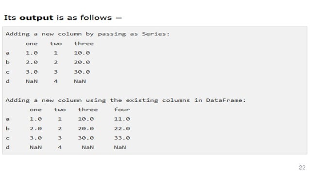 Python pandas Library | PPTX | Programming Languages | Computing