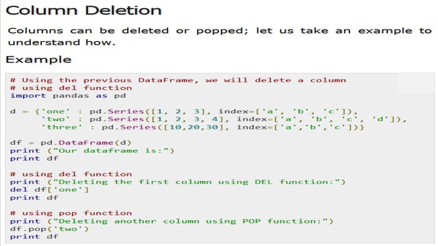 Python pandas Library | PPT