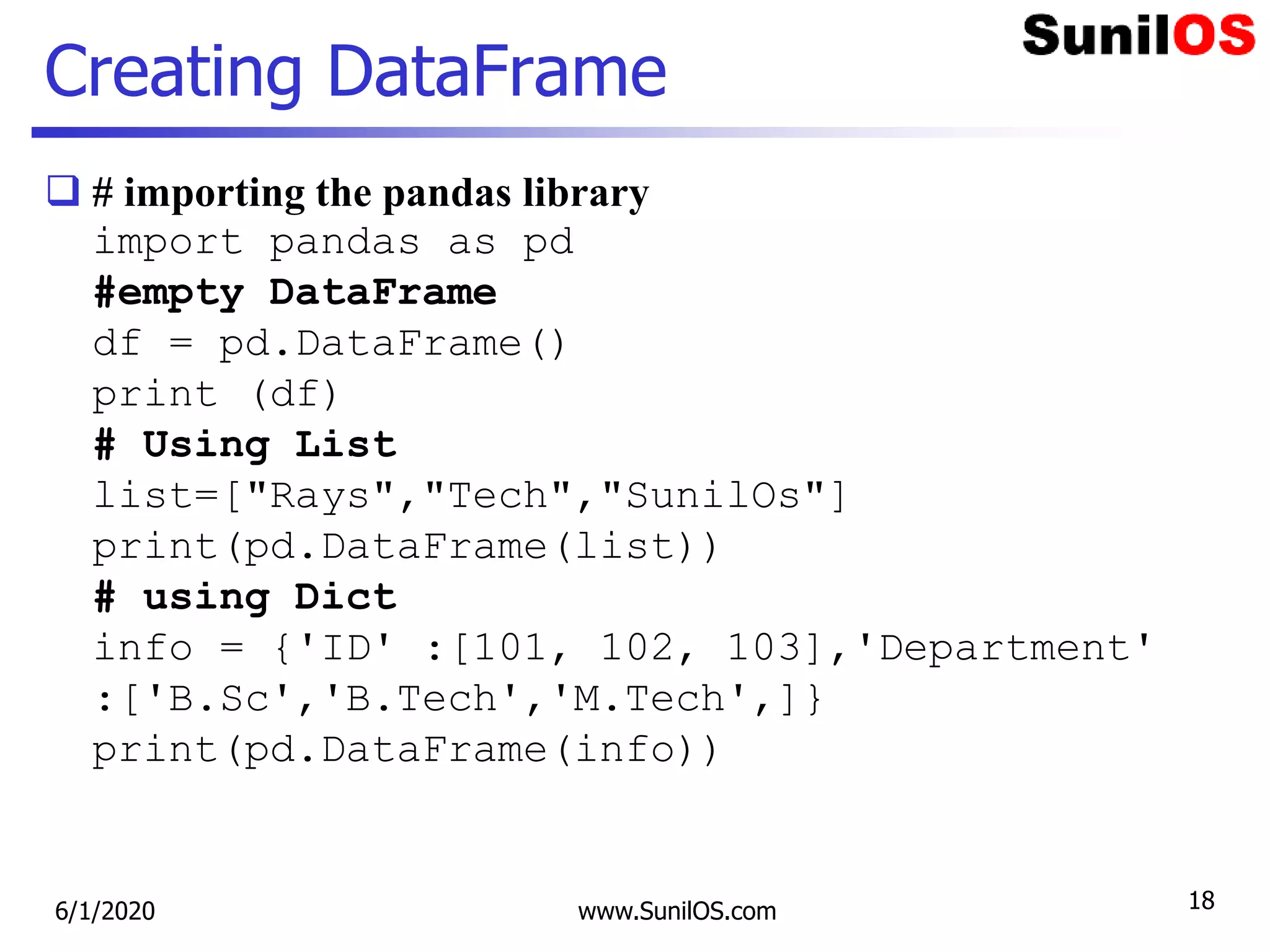 Python Pandas | PPT