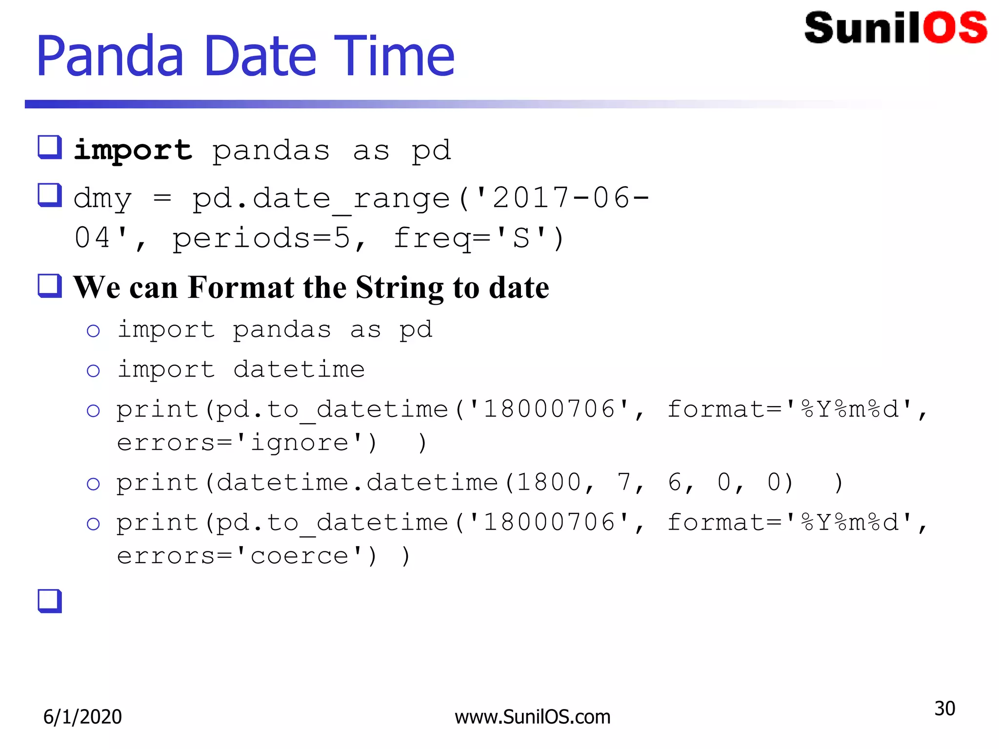 Python Pandas | PPT