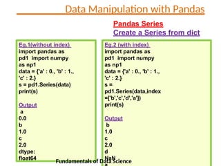 Python Pandas library for data mining and analysis | PPTX