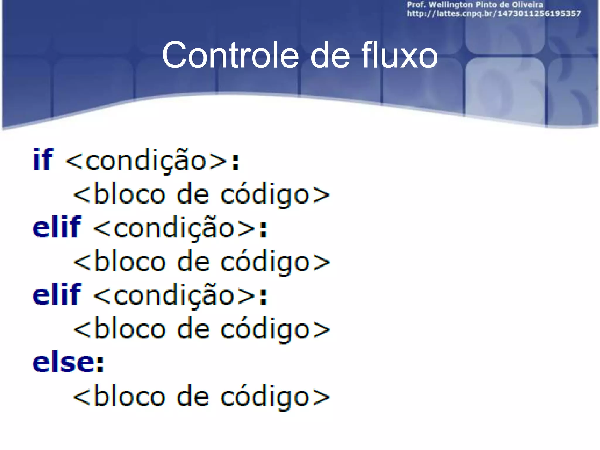Controle de fluxo

 