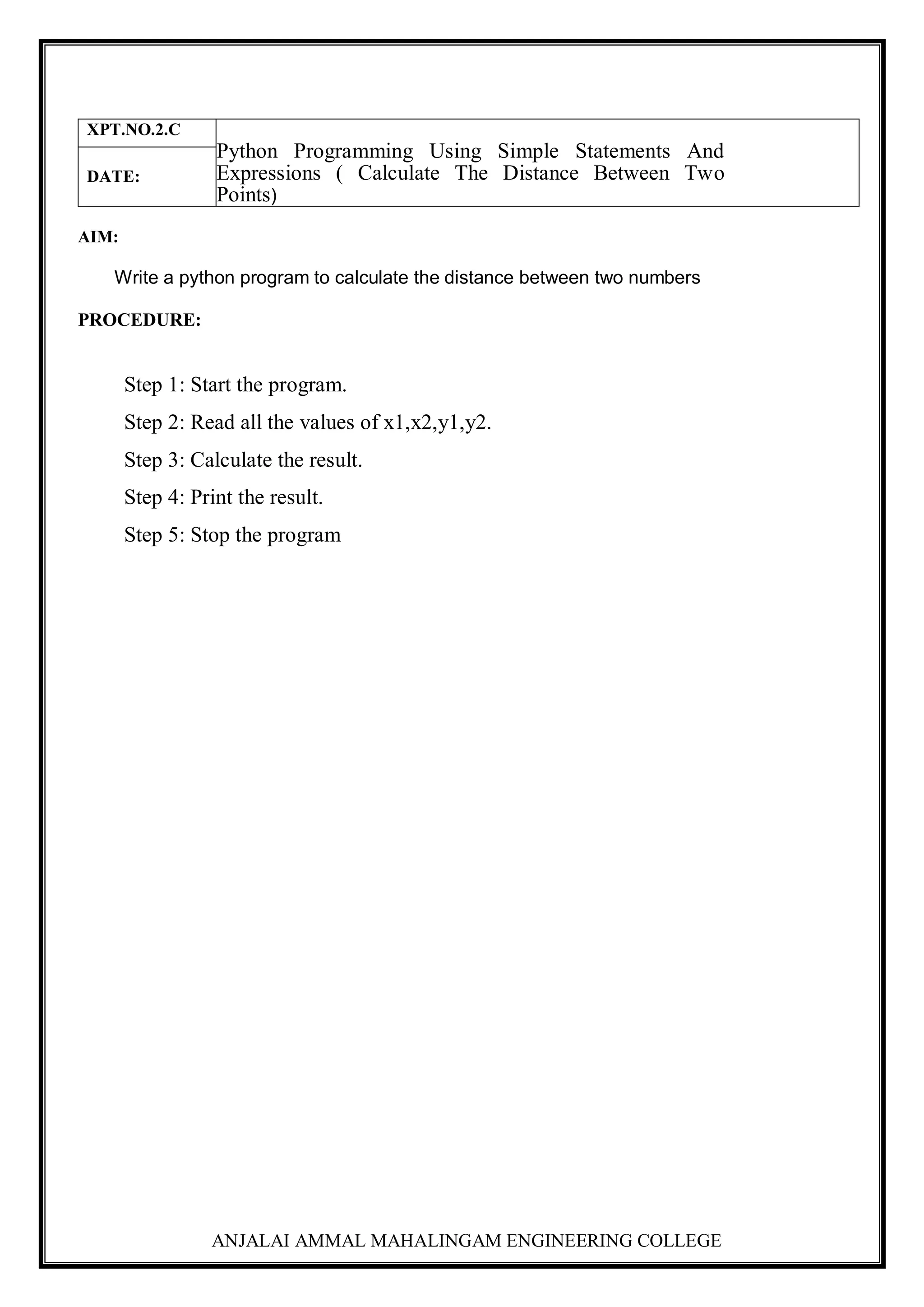GE3171-PROBLEM SOLVING AND PYTHON PROGRAMMING LABORATORY | PDF