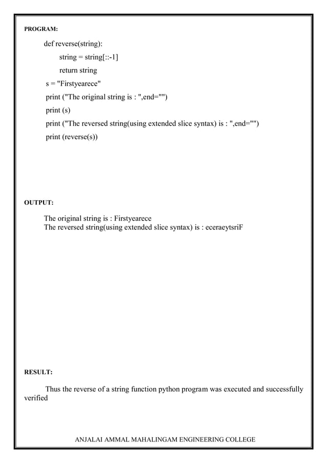 GE3171-PROBLEM SOLVING AND PYTHON PROGRAMMING LABORATORY | PDF