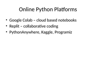 Introduction of Python and Career Opportunities | PPTX