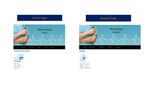 Admin Page Hospital Page
 