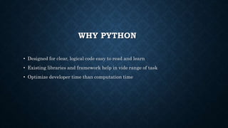 python ppt.pptx | Programming Languages | Computing