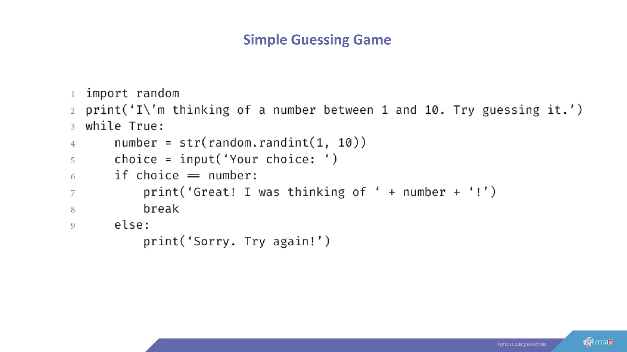 Simple Guessing Game
 