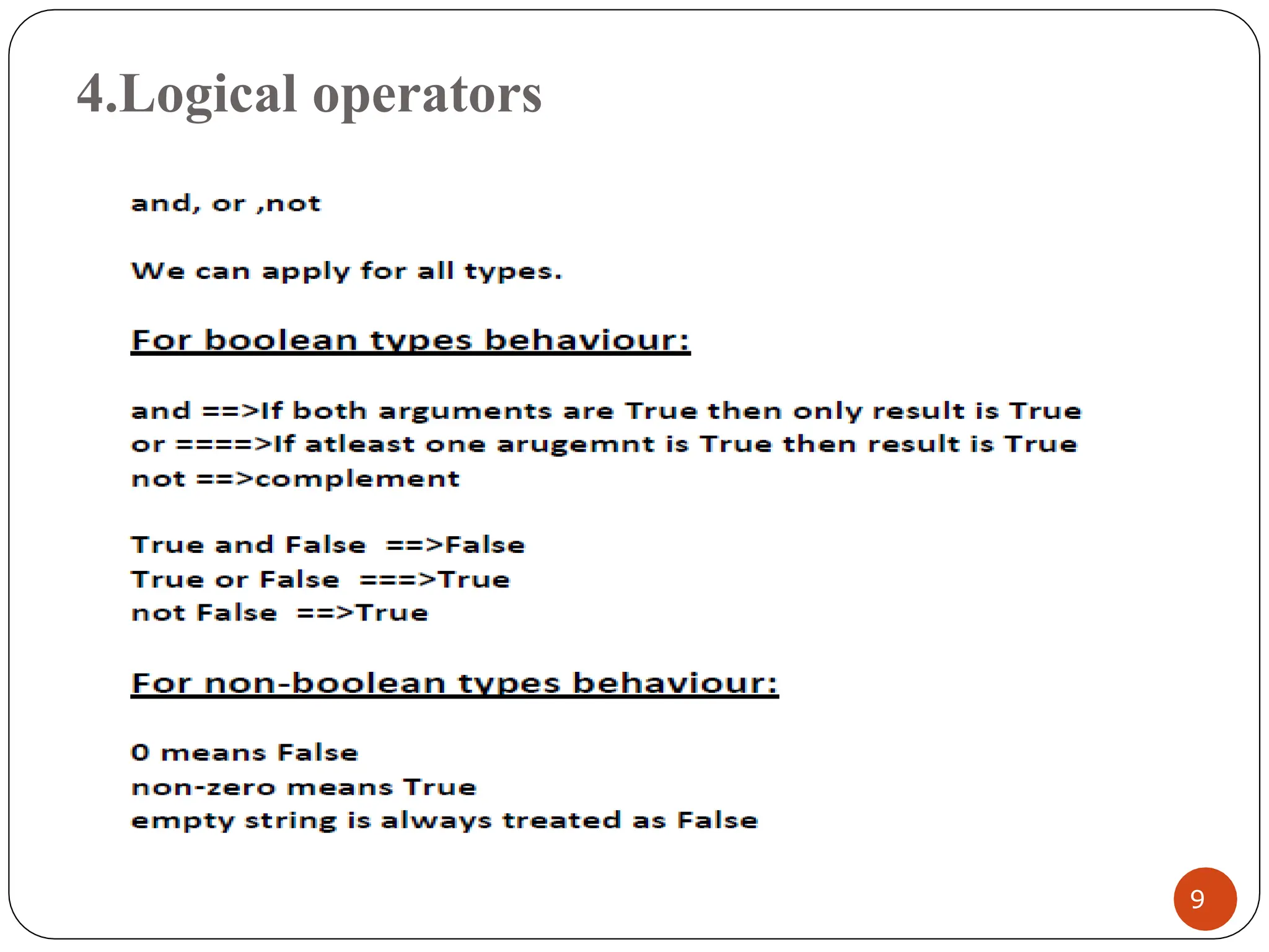 4.Logical operators
9
 