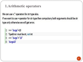 1.Arithmetic operators
4
 