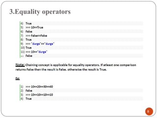 3.Equality operators
8
 