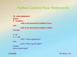 FUNDAMENTALS OF PYTHON LANGUAGE | PPTX