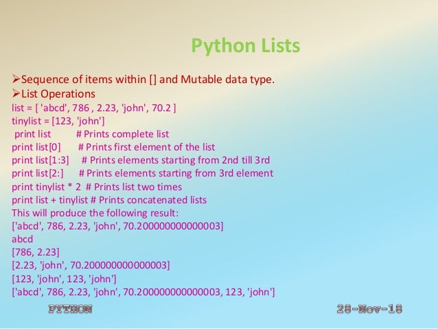 FUNDAMENTALS OF PYTHON LANGUAGE