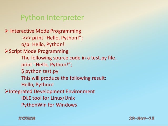 FUNDAMENTALS OF PYTHON LANGUAGE