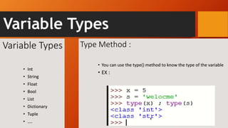 Variable Types
 