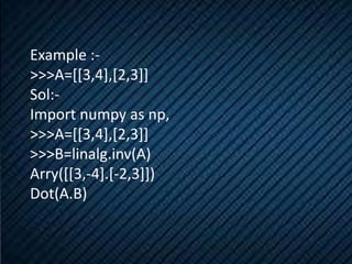 Linear Algebra in Python | PPTX