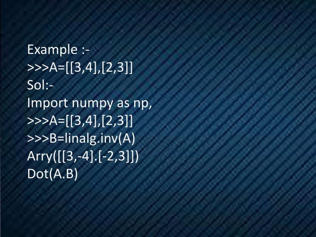 Linear Algebra in Python | PPTX