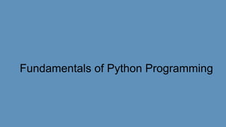 Presentation of Python Programming Language | PPT