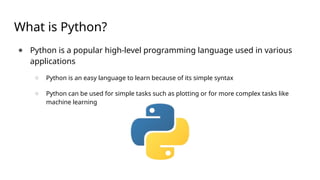 Presentation of Python Programming Language | PPTX | Programming ...