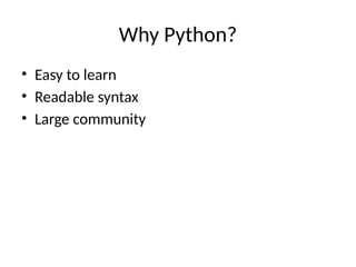 Python programming language basics part 1.pptx