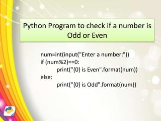 Python program | PPT