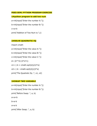 PYTHON_PROGRAM(1-34).pdf | Programming Languages | Computing