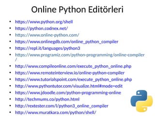 Python Programlama Diline Giriş Güncelleme 2024 | PDF