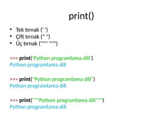Python Programlama Diline Giriş Güncelleme 2024 | PDF