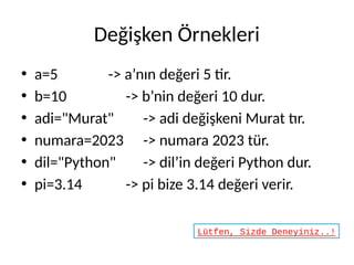 Python Programlama Diline Giriş Güncelleme 2024 | PDF