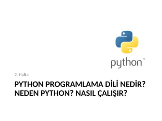 Python Programlama Diline Giriş Ders Sunusu (Güncelleme 2025) | PDF
