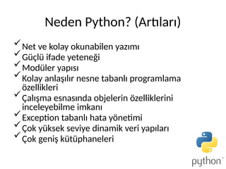 Python Programlama Diline Giriş Ders Sunusu (Güncelleme 2025) | PDF