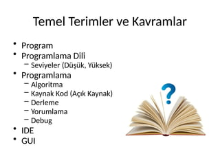 Python Programlama Diline Giriş Ders Sunusu (Güncelleme 2025) | PDF