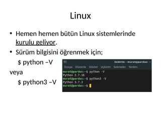 Python Programlama Diline Giriş Ders Sunusu (Güncelleme 2025) | PDF