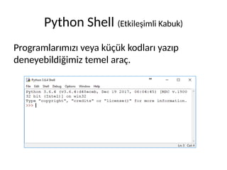 Python Programlama Diline Giriş Ders Sunusu (Güncelleme 2025) | PDF