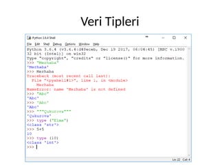Python Programlama Diline Giriş Ders Sunusu (Güncelleme 2025) | PDF