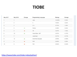 TIOBE
https://www.tiobe.com/tiobe-index/python/
 