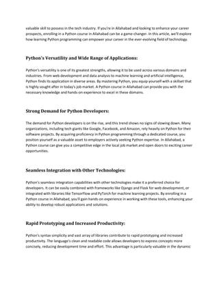 Python Programming: Empowering Your Career in Tech | PDF