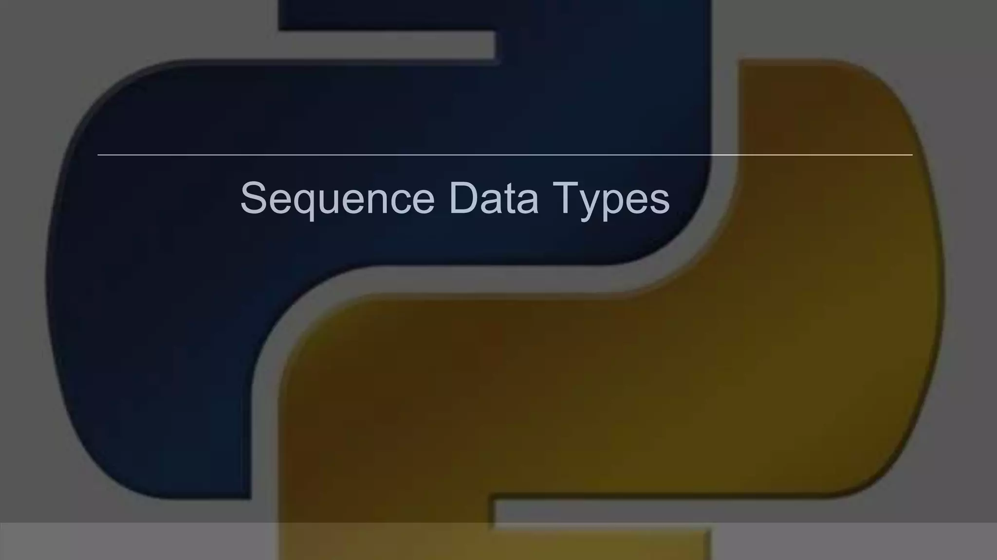 Sequence Data Types 