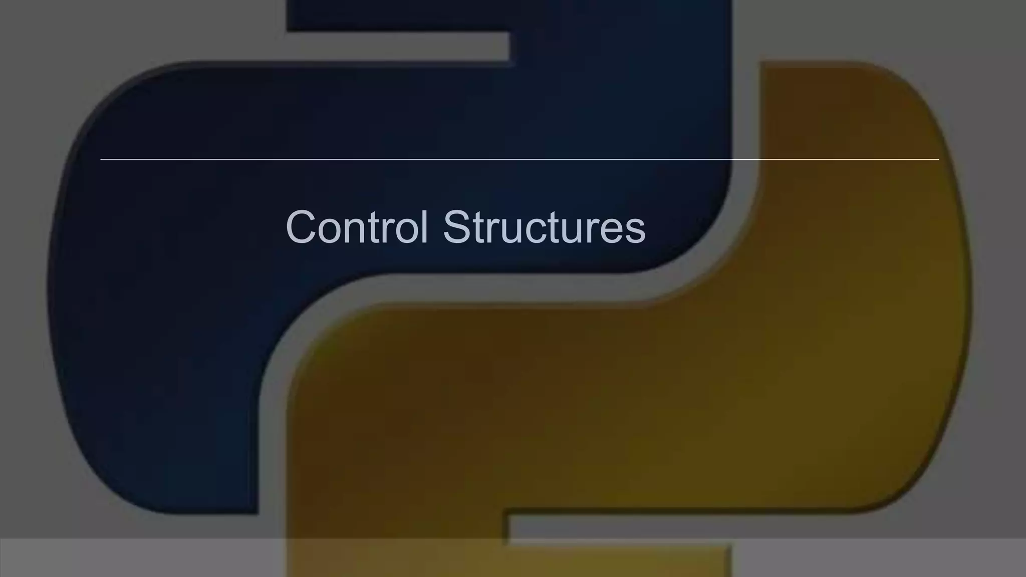 Control Structures 