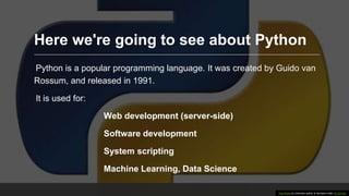 Python programming | PPT