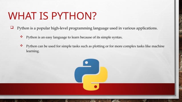 Introduction to Python Programming language | PPTX