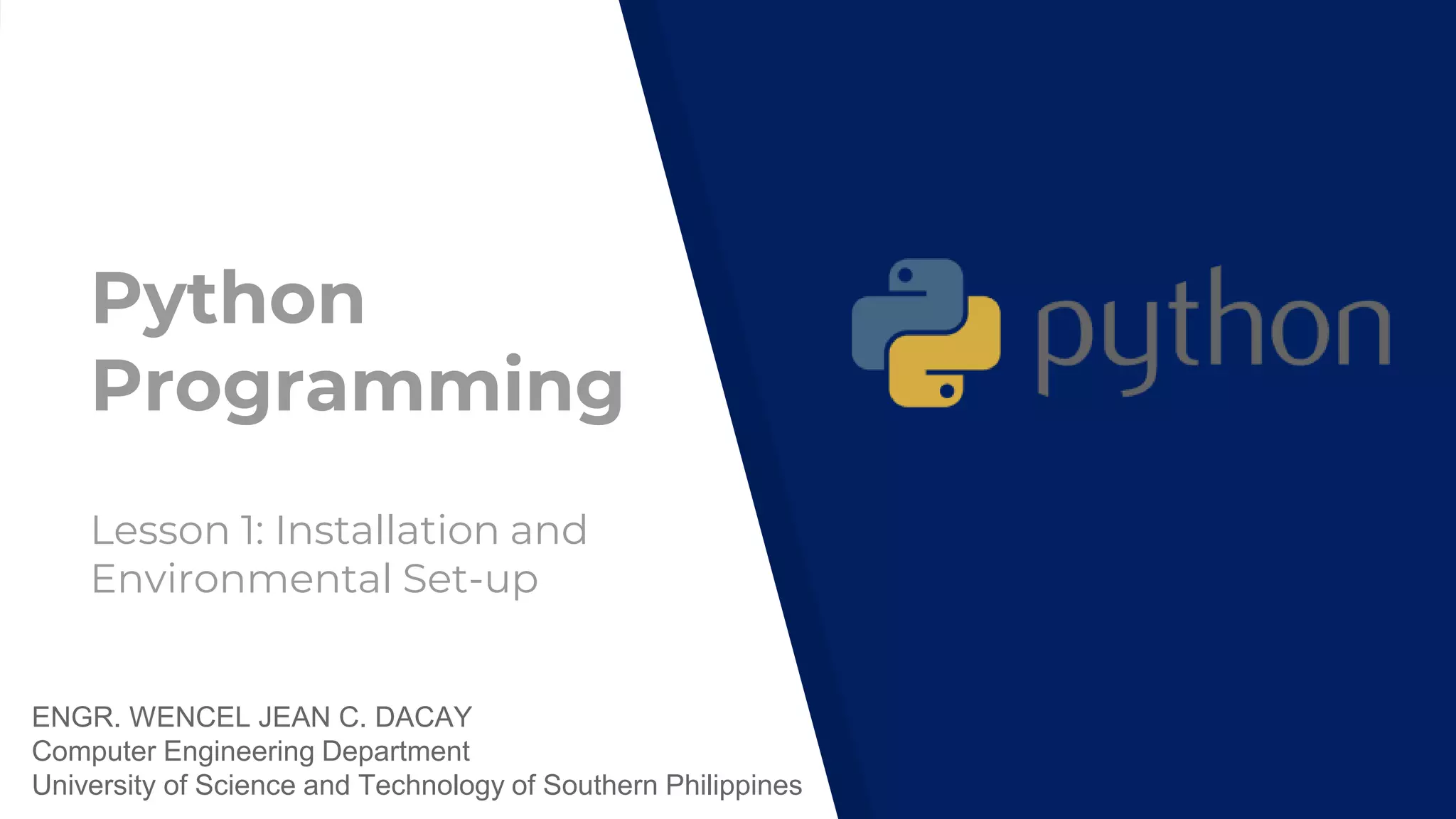 Python Programming-Lesson 1- Installation and Environmental Set-up.pptx