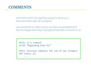 Python Programming - II. The Basics | PPT