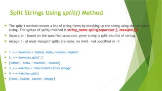 Python Programming-UNIT-II - Strings.pptx