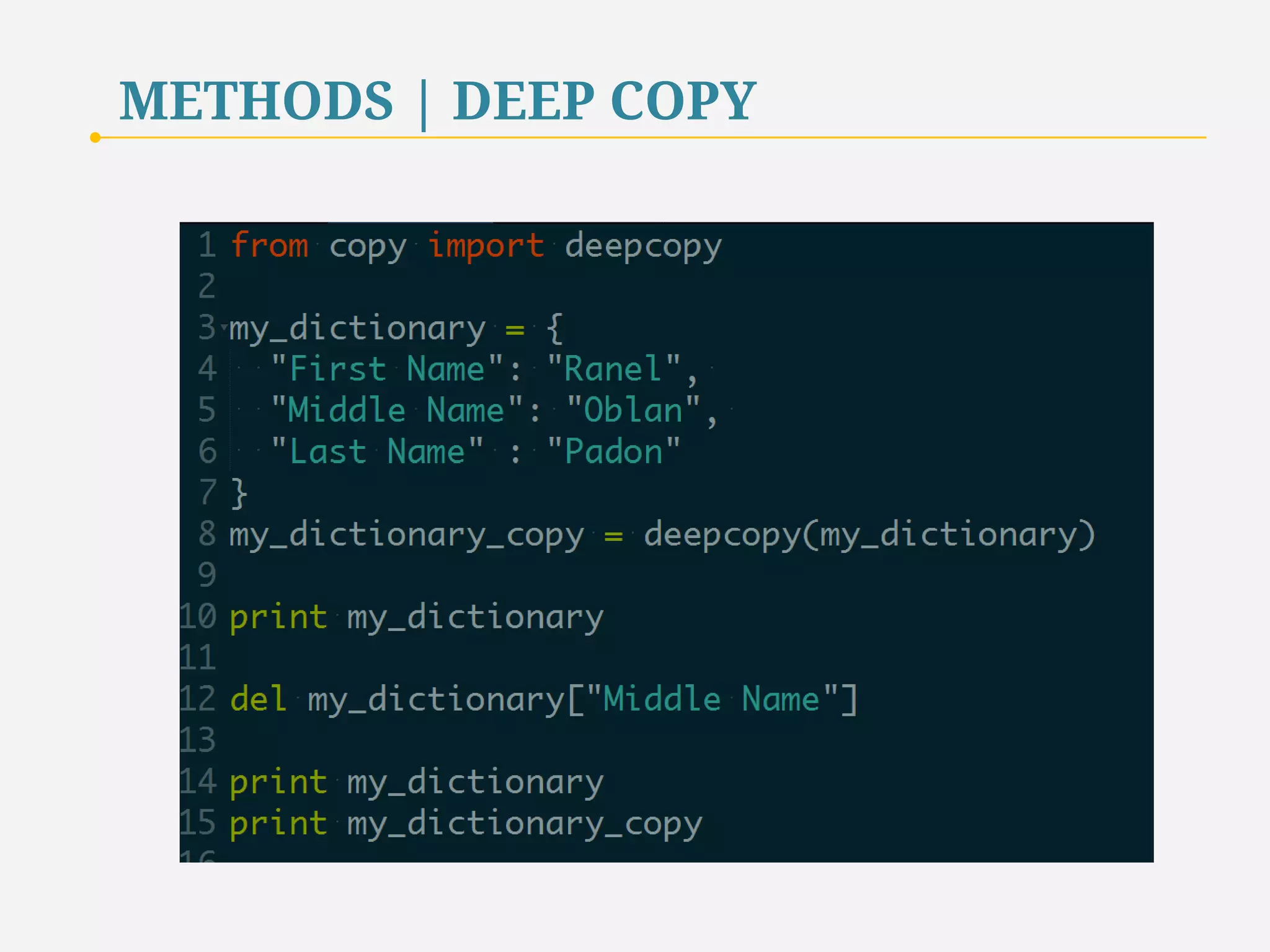 METHODS | DEEP COPY 
67 
 