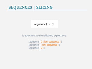 SEQUENCES | SLICING 
38 
 