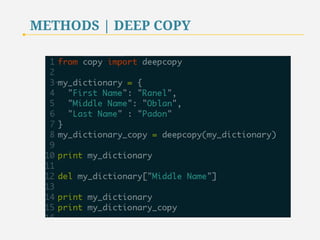 METHODS | DEEP COPY 
67 
 