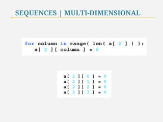 SEQUENCES | MULTI-DIMENSIONAL 
79 
 