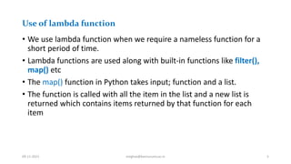 Python programming: Anonymous functions, String operations | PPT