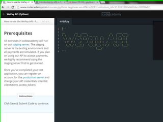 Python programming advance lab api we pay